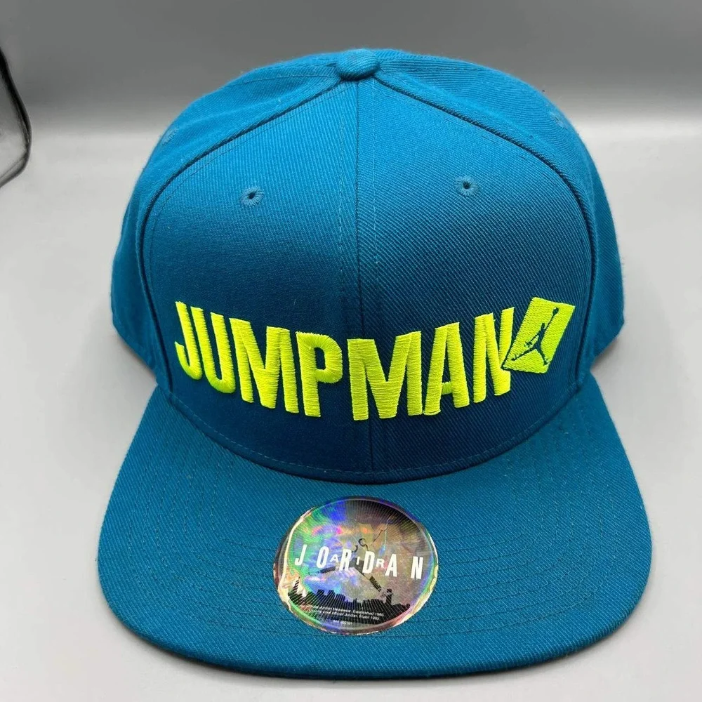 Air Jordan Hat Men‎ Blue Embroidered Green Logo Jumpman Snap Back Cap